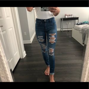 pacsun distressed jeans dark wash